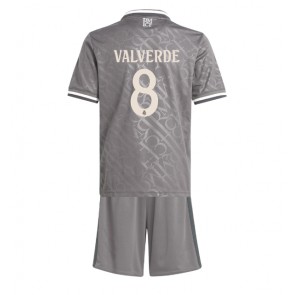 Real Madrid Federico Valverde #8 Tredje Kläder Barn 2024-25 Kortärmad (+ Korta byxor)